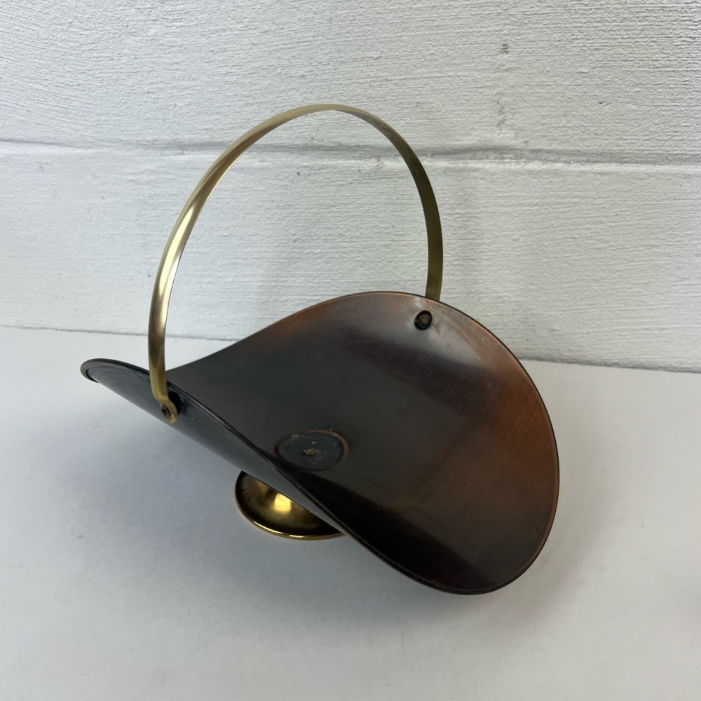 Antique Brass and Copper Mini Firewood Holder